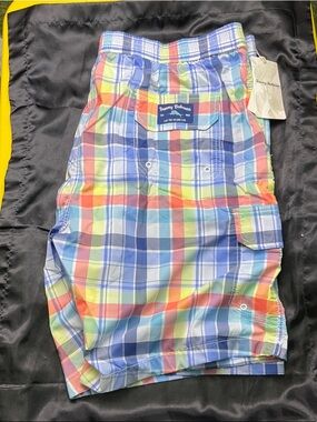 Tommy Bahama Baja Marina Madras Board Shorts - Beach Glass